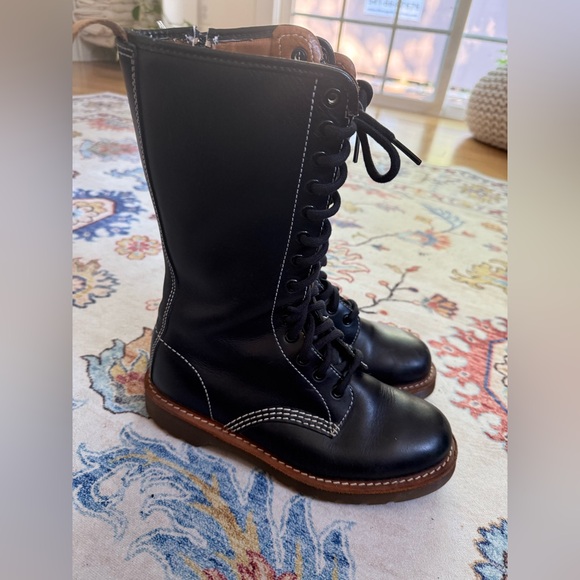 Dr. Martens Black Beatrice Tall Combat Boots - Picture 2 of 7